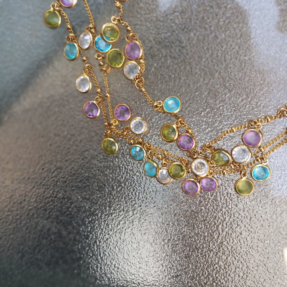 Neiman Marcus Gold and Purple Necklace with Intricate Design - Picture 3 of 4